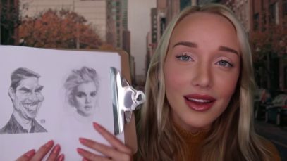 ASMR Drawing You! (Paper & Pencil Drawing Sounds) Toronto Tourist | GwenGwiz