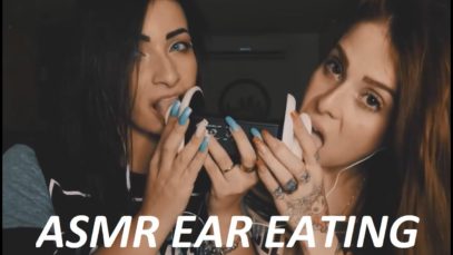 ASMR Ear eating ~ Tingles ~ 3Dio ~ Massage ~ Kisses  ~ Ear Licking ~ MANU and MARU