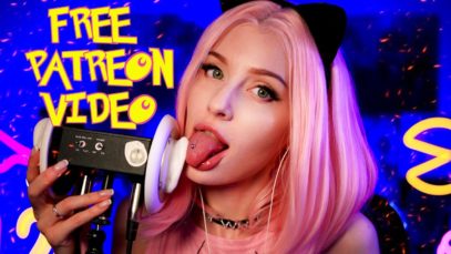 ASMR Ear Licking & Kitty Play (Free Patreon video) 3000 likes+1500 comments = 1 patreon vid on YT