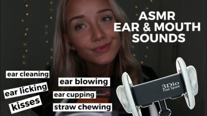 ASMR Ear & Mouth Sounds Binaural (Ear Licking, Blowing, Cupping, Kisses …) | GwenGwiz