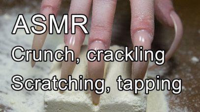 ASMR ear nail sound crackling, scratching, tapping & FUNNY CAT