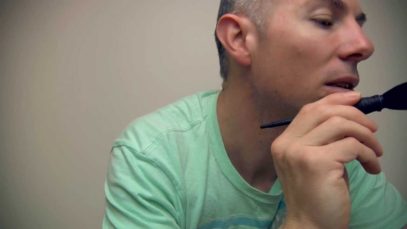 ASMR Ear to Ear Binaural Whisper & Brushing the Ear / Microphones
