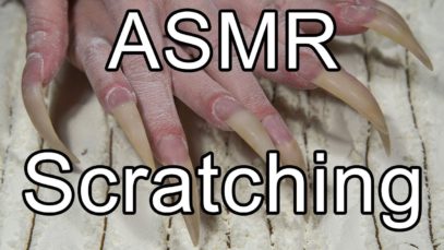 ASMR ear to ear sound nail tapping, scratching wood