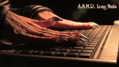 ASMR ear to ear sound nails tapping scratching laptop keyboard