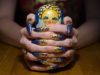 ASMR ear to ear sound nails tapping, scratching on Matryoshka