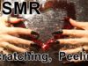 ASMR ear to ear sound scratching, peeling pillow