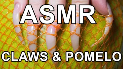 ASMR ear to ear sound scratching & tapping pomelo