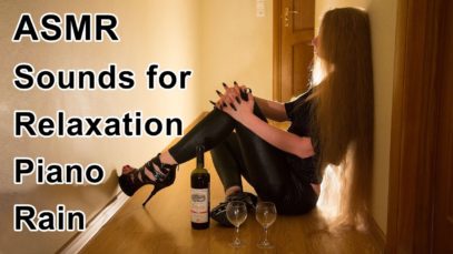 ASMR ear to ear sounds for relaxation rain piano