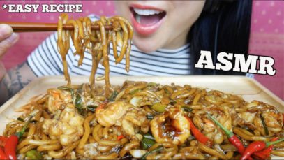 ASMR *EASY RECIPE PRAWNS STIR FRY TERIYAKI UDON NOODLES (EATING SOUNDS) NO TALKING | SAS-ASMR