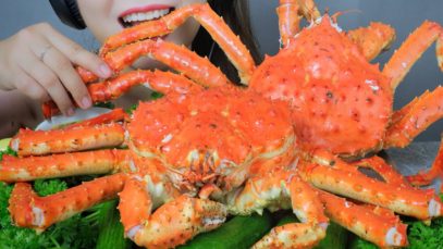ASMR EATING KING CRAB EATING SOUNDS | LINH-ASMR