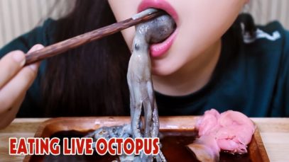 ASMR EATING RAW OCTOPUS EATING SOUNDS | LINH-ASMR
