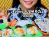 ASMR Eating sushi roll, eating sound, mukbang | LINH-ASMR