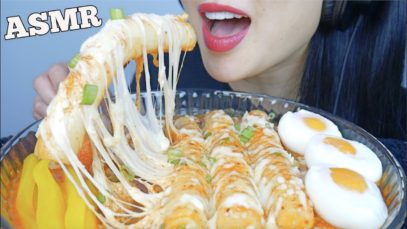 ASMR EXTRA ? CHEESY ? GIANT RICE CAKES *TTEOKBOKKI (CHEWY EATING SOUNDS) NO TALKING | SAS-ASMR