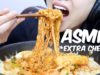 ASMR EXTRA CHEESY Korean Rice Cake + Spicy Noodles (EATING SOUNDS) No Talking | SAS-ASMR