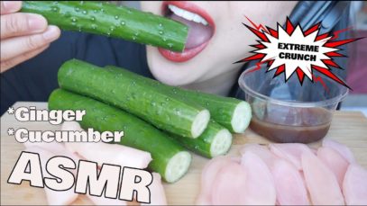 ASMR EXTREME CRUNCHY EATING SOUNDS (NO TALKING) Japanese cucumbers + Ginger | SAS-ASMR