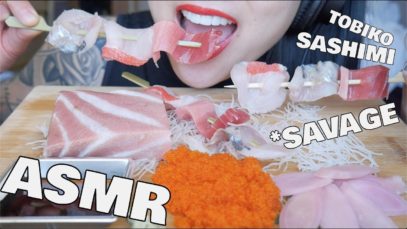 ASMR Fatty *MOST DELICIOUS TUNA + SASHIMI Tobiko eggs (EATING SOUNDS) NO TALKING | SAS-ASMR