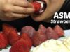 ASMR Fresh + Candied Strawberries (EATING SOUNDS) No Talking | SAS-ASMR