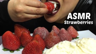 ASMR Fresh + Candied Strawberries (EATING SOUNDS) No Talking | SAS-ASMR