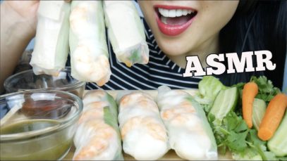 ASMR FRESH SHRIMP + SALAD ROLL (EATING SOUNDS) NO TALKING | SAS-ASMR