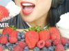 ASMR FRESH STRAWBERRY + BLUEBERRY + RASPBERRY + WHIPPED CREAM (EATING SOUNDS) NO TALKING | SAS-ASMR
