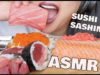 ASMR *FRESH SUSHI Sashimi + GIANT MIXED Tuna Roll (EATING SOUNDS) NO TALKING | SAS-ASMR