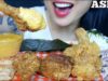ASMR FRIED CHICKEN + CHEESE SAUCE (EATING SOUNDS) NO TALKING | SAS-ASMR