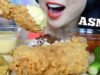 ASMR FRIED CHICKEN + CHEESE SAUCE (SATISFYING CRUNCHY EATING SOUNDS) NO TALKING | SAS-ASMR