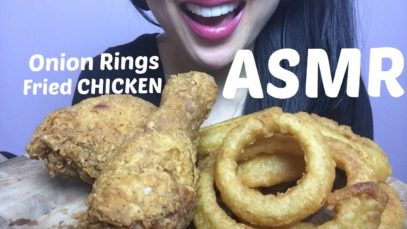 ASMR Fried Chicken + Crunchy Onion Rings (NO TALKING) Eating Sounds | SAS-ASMR