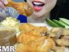 ASMR FRIED CHICKEN + GRAVY + MACARONI SALAD + POTATO WEDGES (EATING SOUNDS) NO TALKING | SAS-ASMR
