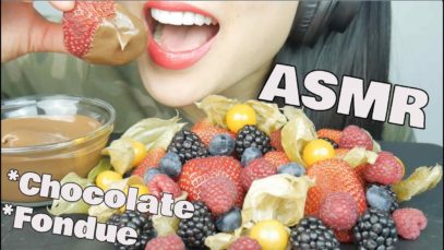 ASMR FRUIT BERRIES CHOCOLATE FONDUE (EATING SOUNDS) NO TALKING | SAS-ASMR