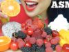 ASMR FRUIT PLATTER WITH WHIPPED CREAM (EATING SOUNDS) NO TALKING | SAS-ASMR