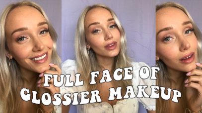 ASMR FULL FACE GLOSSIER MAKEUP! Whispers, Soft Speaking, Lid Sounds, Tapping, Lip Gloss