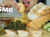 ASMR GIANT LOBSTER TAIL + SEAFOOD CHEESE SAUCE + SEAGRAPES (EATING SOUNDS) NO TALKING | SAS-ASMR