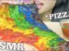 ASMR GIANT RAINBOW EXTRA CHEESY PIZZA (EATING SOUNDS) NO TALKING | SAS-ASMR