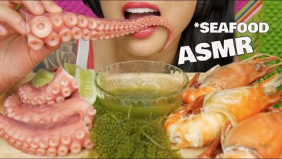 ASMR GIANT SHRIMP + OCTOPUS SEAFOOD SAUCE (EATING SOUNDS) NO TALKING | SAS-ASMR
