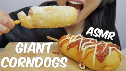 ASMR GIANT STUFFED MOZZARELLA CORNDOGS (Messy Eating Sounds) NO TALKING | SAS-ASMR