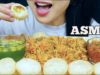 ASMR INDIAN FOOD LAMB BIRYANI + GOLGAPPA + KEEMA CURRY + SWEETS (EATING SOUND) NO TALKING | SAS-ASMR