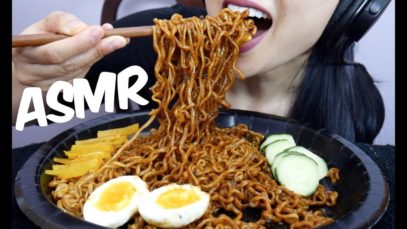 ASMR Instant Black Bean Noodles (EATING SOUNDS) NO TALKING | SAS-ASMR