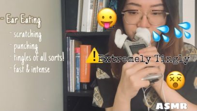 ASMR | INTENSE & AGGRESSIVE Ear Eating/Licking + Q-tip punching sound 强烈舔耳