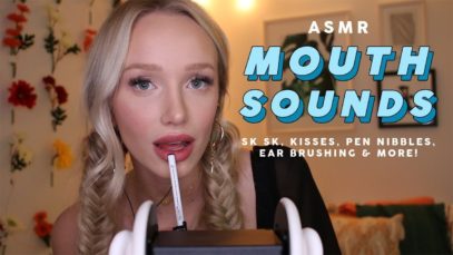ASMR Intense Mouth Sounds! | sk sk, pen nibbling, face touching, kisses, shooop, ear blowing…