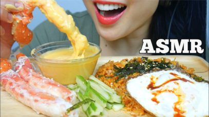 ASMR KIMCHI FRIED RICE WITH RECIPE + KING CRAB CHEESE SAUCE (EATING SOUNDS) NO TALKING | SAS-ASMR