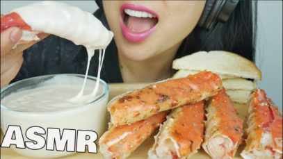 ASMR KING CRAB ALFREDO CHEESE FONDUE (EATING SOUNDS) NO TALKING | SAS-ASMR