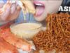 ASMR KING CRAB Cheese Sauce + SPICY BLACKBEAN NOODLES (EXTREME EATING SOUNDS) NO TALKING | SAS-ASMR