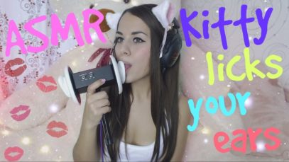 ASMR | Kitty licks your ears | Кошка облизывает твои ушки | ASMR HoneyGirl