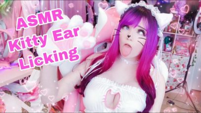 ASMR – Kitty licks your ears (ear eating) meowing & mouth sounds | Lealolly