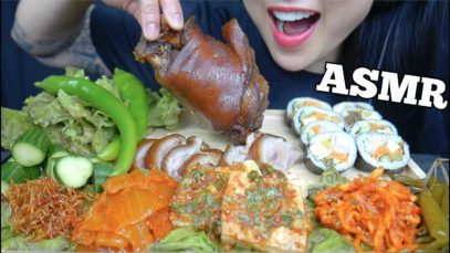 ASMR KOREAN SIDE DISHES with PORK KNUCKLE (EATING SOUNDS) NO TALKING | SAS-ASMR