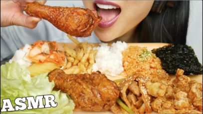 ASMR KOREAN SWEET & SPICY FRIED CHICKEN BONCHON FEAST (EATING SOUNDS) NO TALKING | SAS-ASMR