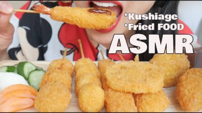 ASMR Kushikatsu Japanese FRIED FOOD on a stick (EXTREME CRUNCH) NO TALKING | SAS-ASMR