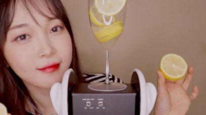 ASMR LEMON EAR EATING LICKING CHALLENGE✿Addictive Mouth Sounds