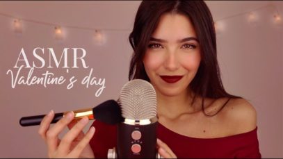 ASMR Let Me Make You Sleepy! Mic Brushing & Soft Singing (Valentine’s day edition)